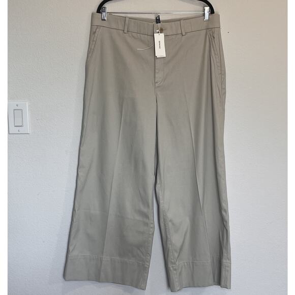SPANX Pants Plus Size 1X Petite Bone Light Beige Stretch Twill Wide Leg NWT NEW - Picture 1 of 16